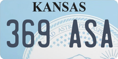 KS license plate 369ASA
