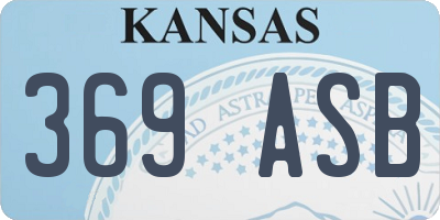 KS license plate 369ASB
