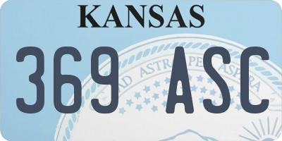 KS license plate 369ASC