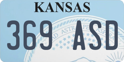 KS license plate 369ASD
