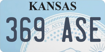 KS license plate 369ASE