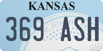 KS license plate 369ASH