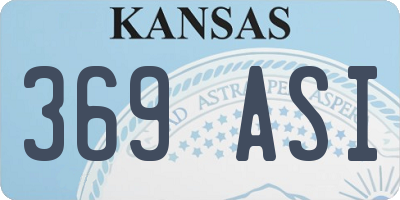 KS license plate 369ASI