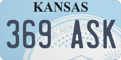 KS license plate 369ASK