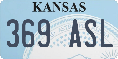 KS license plate 369ASL