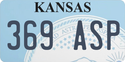 KS license plate 369ASP
