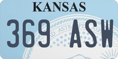KS license plate 369ASW