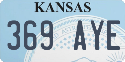 KS license plate 369AYE