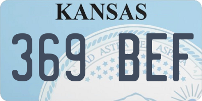 KS license plate 369BEF