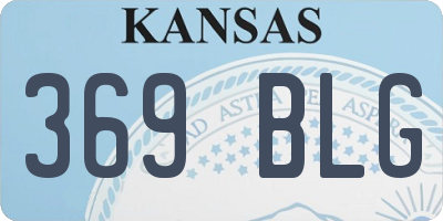 KS license plate 369BLG
