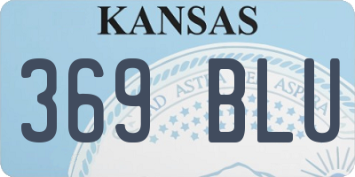 KS license plate 369BLU