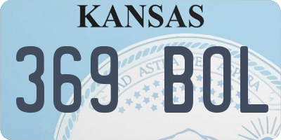 KS license plate 369BOL