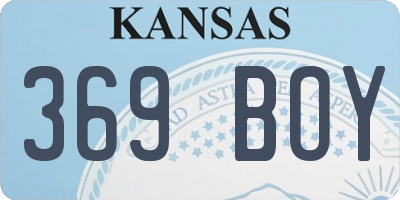 KS license plate 369BOY