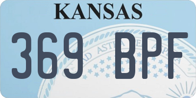 KS license plate 369BPF