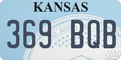 KS license plate 369BQB
