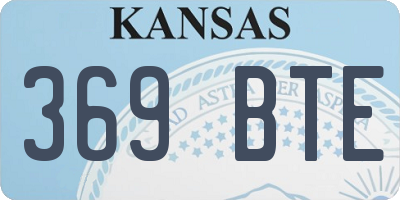 KS license plate 369BTE