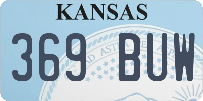 KS license plate 369BUW