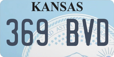 KS license plate 369BVD