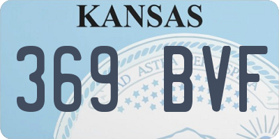 KS license plate 369BVF