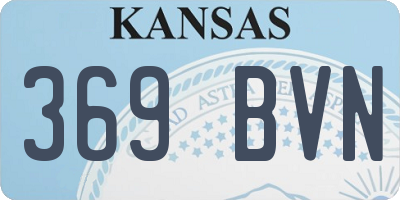 KS license plate 369BVN
