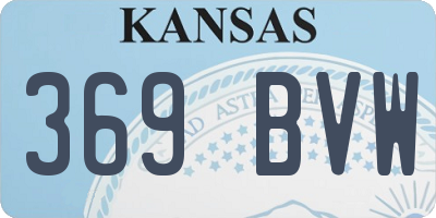 KS license plate 369BVW