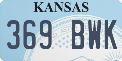 KS license plate 369BWK