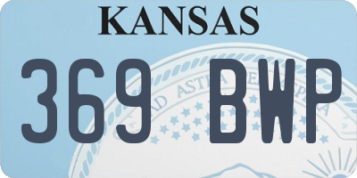 KS license plate 369BWP