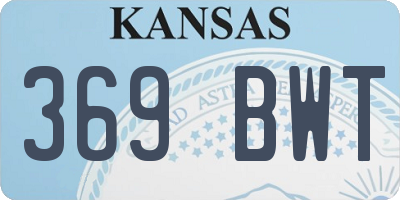 KS license plate 369BWT