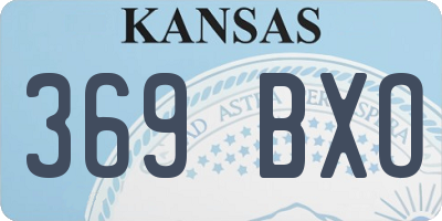 KS license plate 369BXO