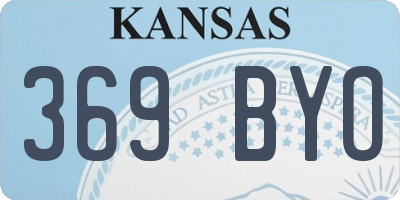 KS license plate 369BYO