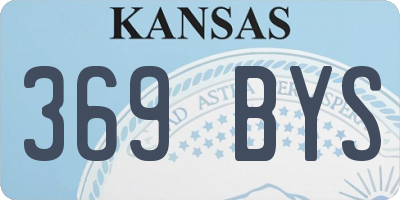 KS license plate 369BYS