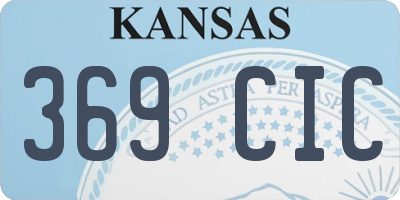 KS license plate 369CIC