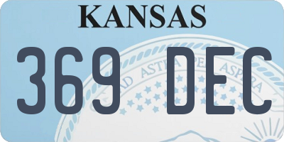 KS license plate 369DEC