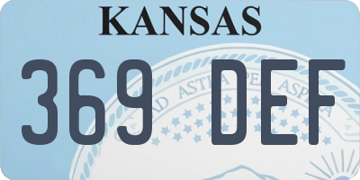 KS license plate 369DEF