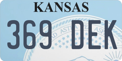 KS license plate 369DEK
