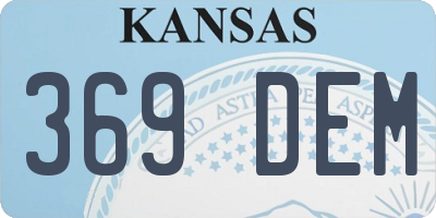 KS license plate 369DEM