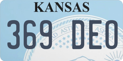KS license plate 369DEO