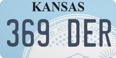 KS license plate 369DER