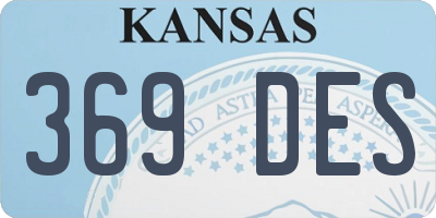 KS license plate 369DES