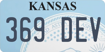 KS license plate 369DEV