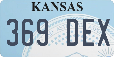 KS license plate 369DEX