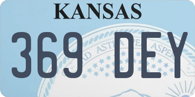 KS license plate 369DEY