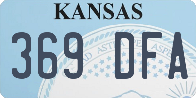 KS license plate 369DFA