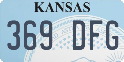 KS license plate 369DFG