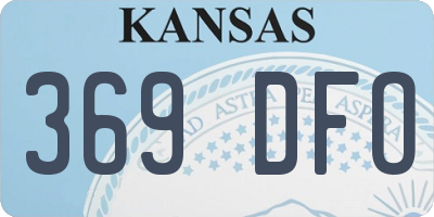 KS license plate 369DFO