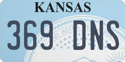 KS license plate 369DNS