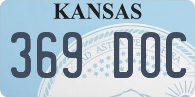 KS license plate 369DOC