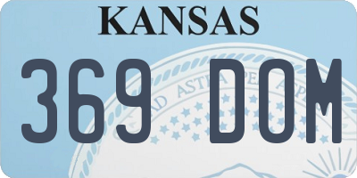 KS license plate 369DOM