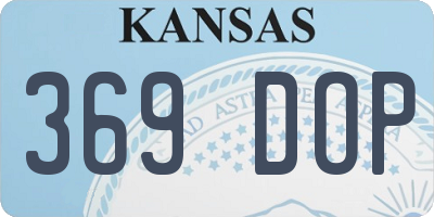 KS license plate 369DOP