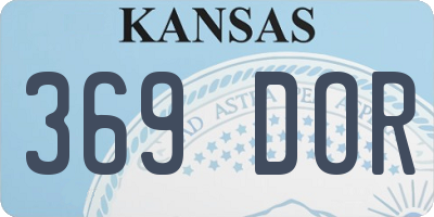 KS license plate 369DOR